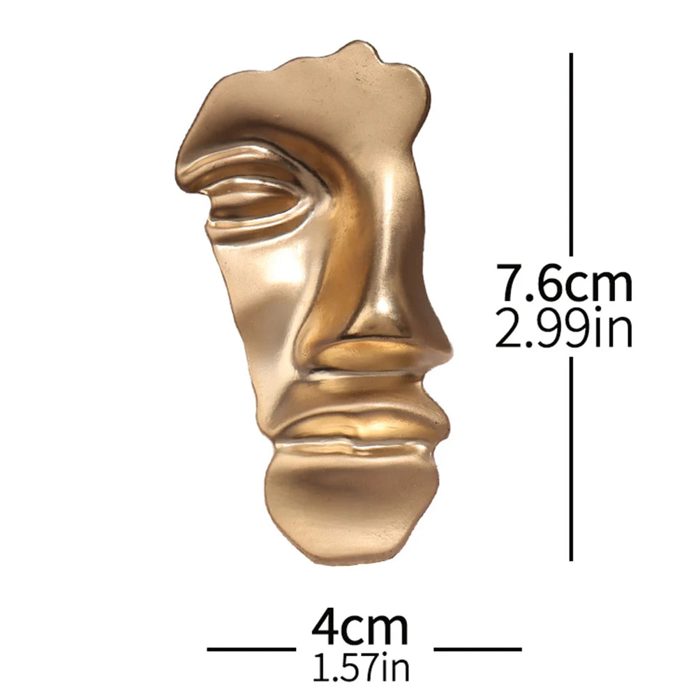 Gold-Tone Face Brooch