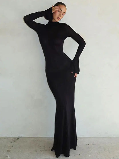Long Sleeve Hollow Out Dress