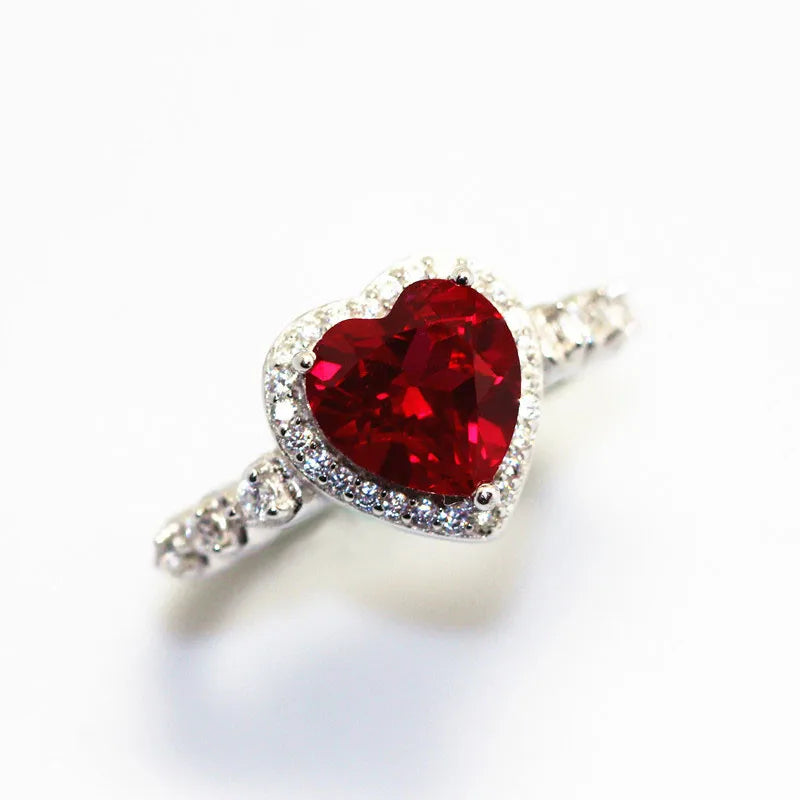 Silver Ring with Heart-Shaped Zircon